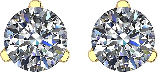 Lucita Simulated Birthstone Stud Earrings with Solid 14K Gold Posts & Sterling Silver Basket