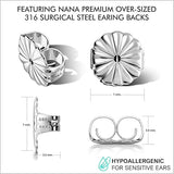 Princess Halo Earrings W/ Pure Brilliance Zirconia In Sterling Silver Mounting, Hypoallergenic