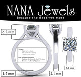 NANA Jewels 1.00-4.00ct Lucita Cushion & Princess Cut Solitaire Wedding Engagement Ring Series, 10K Gold w/Cubic Zirconia Simulated Diamond(B)