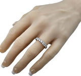 NANA Jewels Simulated Diamond Anniversary ring/wedding band-Shared Prong 5 Stone-1carat twt- Sterling Silver/10K/14k