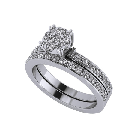 CVD Diamond Engagement Ring 10k Gold 9 stone Cluster. Looks like a solid 1-1.5-2carat diamond Solitaire