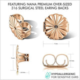 Princess Halo Earrings W/ Pure Brilliance Zirconia In Sterling Silver Mounting, Hypoallergenic