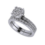 CVD Diamond Engagement Ring 10k Gold 9 stone Cluster. Looks like a solid 1-1.5-2carat diamond Solitaire