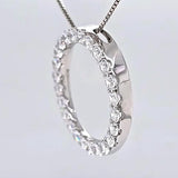 Central Diamond Center Sterling Silver Circle of Life Pendant Necklace – 5.00 Carat Cubic Zirconia (27 Stones, 3.50mm Each) – 925 Silver, 5g – Eternal Love Jewelry for Women