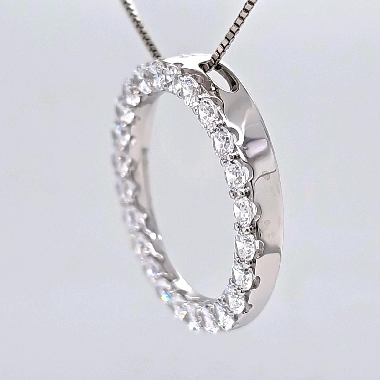 Central Diamond Center Sterling Silver Circle of Life Pendant Necklace – 5.00 Carat Cubic Zirconia (27 Stones, 3.50mm Each) – 925 Silver, 5g – Eternal Love Jewelry for Women