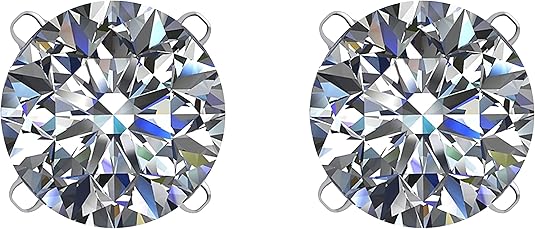 Lucita Simulated Birthstone Stud Earrings with Solid 14K Gold Posts & Sterling Silver Basket