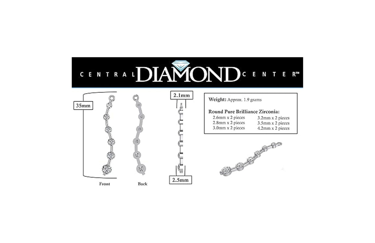 Earring Jacket for Stud Earrings in Solid 925 Sterling Silver made with Pure Brilliance Zirconia CZ