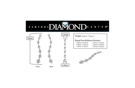 Earring Jacket for Stud Earrings in Solid 925 Sterling Silver made with Pure Brilliance Zirconia CZ