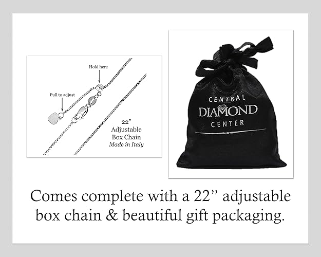 Princess Cut Solitaire Necklace, 4 Prong Sterling Silver w/Pure Brilliance Zirconia, 6.0mm, 7.0mm & 8.0mm