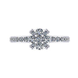 Lab Created CVD Diamond Cluster Center Wedding Bridal Set 10kt Gold