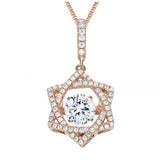 Close-up: "dancing" gemstone movement in Star of David.