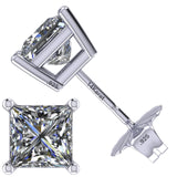 0.20ct-0.30ct CVD-Lab-Grown Diamond Stud Earrings (E-F, VS-SI), Solid 14K Gold & Silver, Threaded or Friction Post