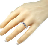 Central Diamond Center Straight Bar w/ Sides Couples 2 Stone Ring w/ Simulated Birthstones Silver or 10K, 14K Gold