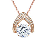Central Diamond Center Ultimate Omega Dancing Gemstone Necklace in 925 Sterling Silver w/Pure Brilliance Zirconia