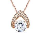 Central Diamond Center Ultimate Omega Dancing Gemstone Necklace in 925 Sterling Silver w/Pure Brilliance Zirconia