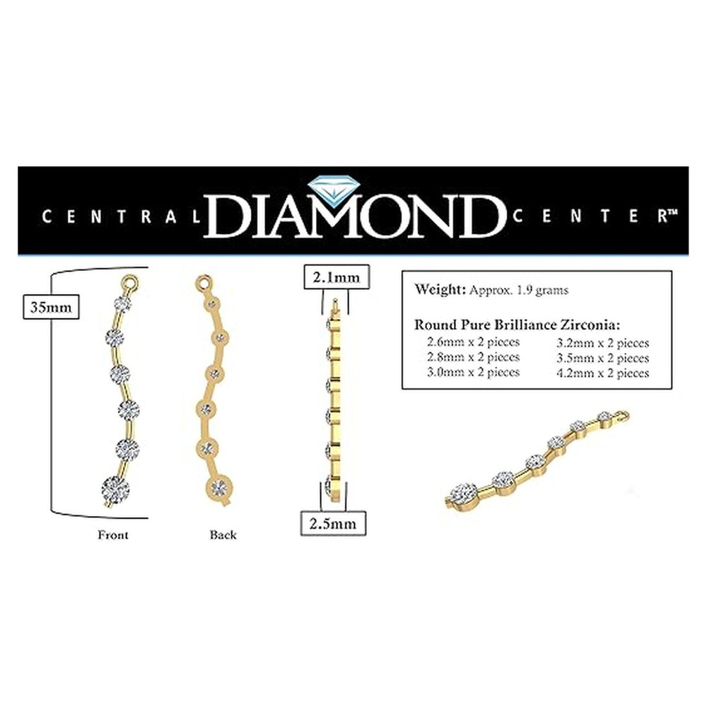 Earring Jacket for Stud Earrings in Solid 925 Sterling Silver made with Pure Brilliance Zirconia CZ