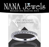 NANA Jewels Wedding Band Cubic Zirconia in 925 Sterling Silver 10K and 14K Gold Half Eternity Stackable Anniversary Ring Size 4-12