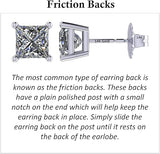 Central Diamond Center Princess Cut CVD Lab-grown Diamond Stud Earrings 14K solid Gold from 0.20ct to 2.00ct E-F VS-SI