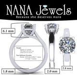 NANA Jewels Lucita Round Cut Solitaire Wedding Engagement Ring Series in 14K Gold w/Pure Brilliance Zirconia Simulated Diamond