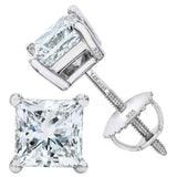 0.20ct-0.30ct CVD-Lab-Grown Diamond Stud Earrings (E-F, VS-SI), Solid 14K Gold & Silver, Threaded or Friction Post