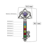 Key to Infinity Love Mother & Child Necklace w/ 1-7 Birthstones in Silver, 10K, or 14K Gold