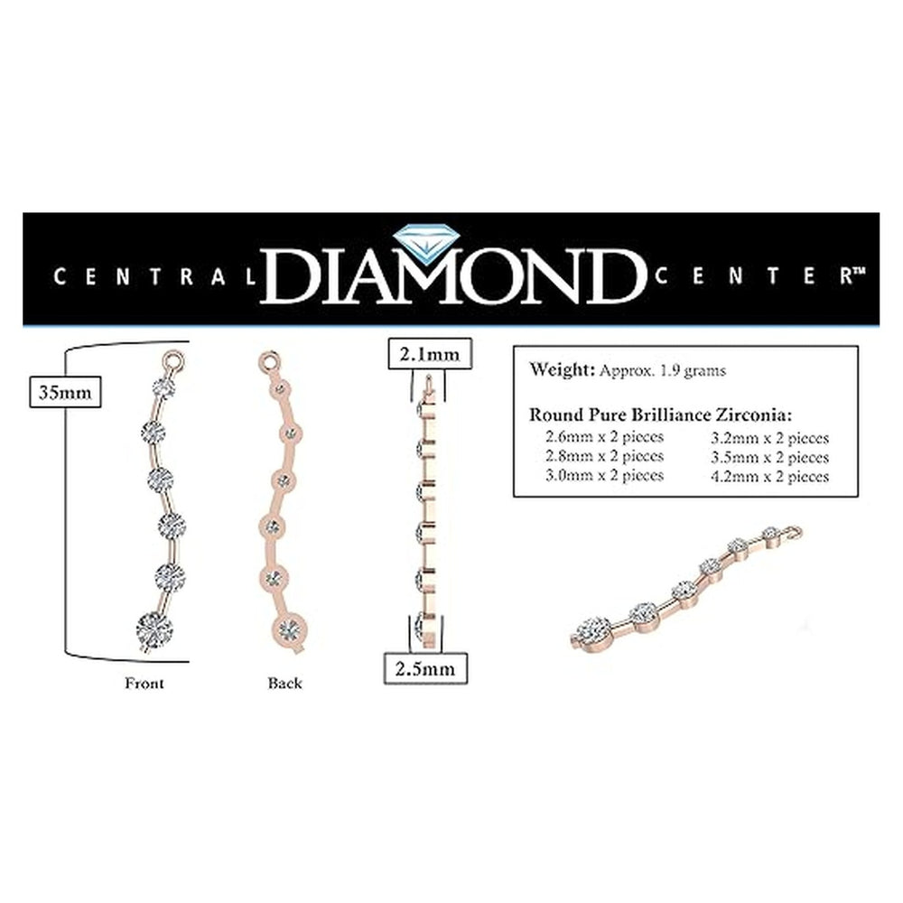 Earring Jacket for Stud Earrings in Solid 925 Sterling Silver made with Pure Brilliance Zirconia CZ