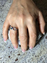 Central Diamond Center Infinity Couples 2 Stone Ring w/Simulated Birthstones in Silver, 10K or 14K Gold