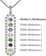 Central Diamond Center As You Go Add a Birthstone Gold Plated Sterling Silver Mother's Necklace w/ 1-7 Birthstones
