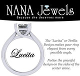 NANA Jewels Lucita Round Cut Solitaire Wedding Engagement Ring Series in 14K Gold w/Pure Brilliance Zirconia Simulated Diamond