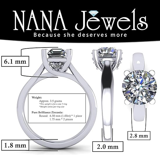 NANA Jewels 1.00-4.00ct Lucita Round Cut Solitaire Wedding Engagement Ring Series, 10K Gold w/Cubic Zirconia Simulated Diamond(A)
