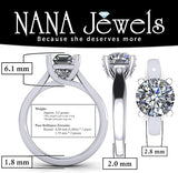 NANA Jewels 1.00-4.00ct Lucita Round Cut Solitaire Wedding Engagement Ring Series, 10K Gold w/Cubic Zirconia Simulated Diamond(A)