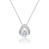 Central Diamond Center Ultimate Omega Dancing Gemstone Necklace in 925 Sterling Silver w/Pure Brilliance Zirconia