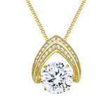 Central Diamond Center Ultimate Omega Dancing Gemstone Necklace in 925 Sterling Silver w/Pure Brilliance Zirconia