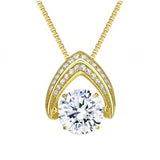 Central Diamond Center Ultimate Omega Dancing Gemstone Necklace in 925 Sterling Silver w/Pure Brilliance Zirconia