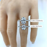 NANA Jewels 1.5-3CT Platinum Plated Sterling Silver Rings CZ Cubic Zirconia Oval Cut Engagement Rings | 10K 14K Solid Gold