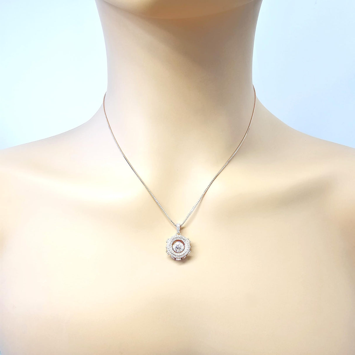 Drum Dancing Gemstone Necklace for Women in 925 Sterling Silver w/ Pure Brilliance Zirconia