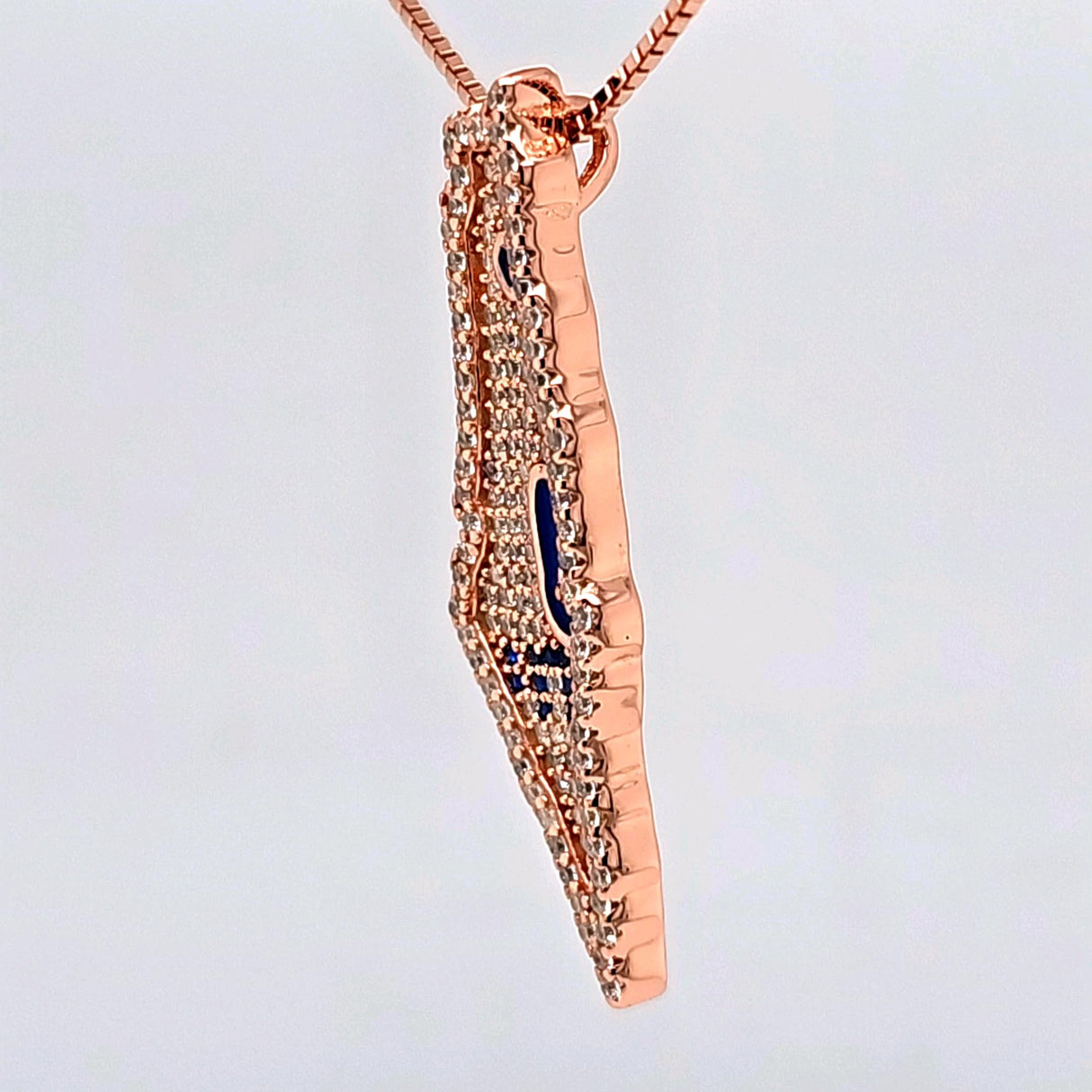 Central Diamond Center Israel Map Necklace/Pendant-Sterling Silver Am Israel Chai on Back Side-3D Map of Israel Large & Small