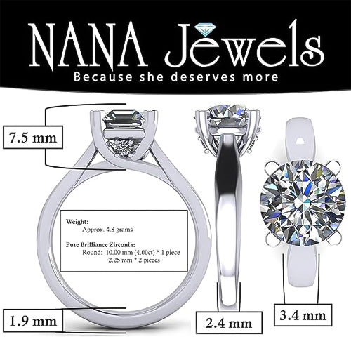 Cushion cut solitaire ring, 1-4ct, silver