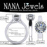 Cushion cut solitaire ring, 1-4ct, silver