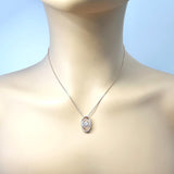 Sparkling double square dancing gemstone necklace.