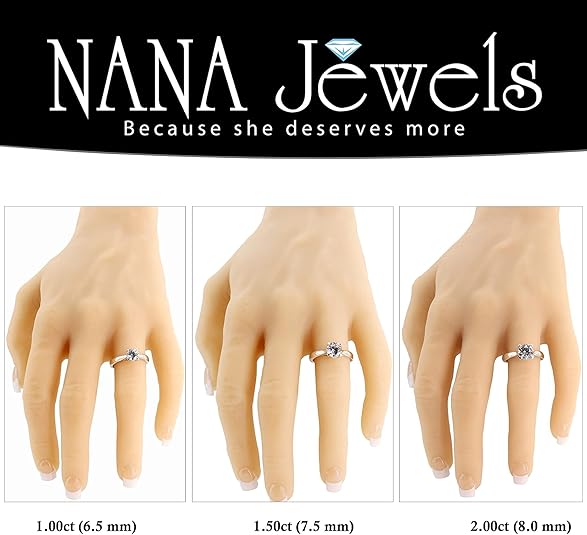 NANA Jewels 1.00-4.00ct Lucita Round Cut Solitaire Wedding Engagement Ring Series, 10K Gold w/Cubic Zirconia Simulated Diamond(A)