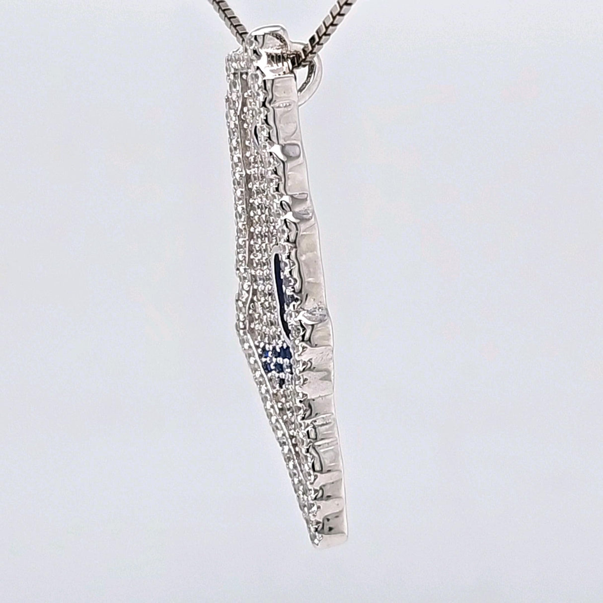 Central Diamond Center Israel Map Necklace/Pendant-Sterling Silver Am Israel Chai on Back Side-3D Map of Israel Large & Small