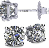 Central Diamond Center 14K Hypoallergenic Solid Gold Post Swarovski Zirconia Stud Earrings-Premium Comfort, No Irritation-Classic Gift for Sensitive Ears (Various Sizes)