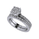 CVD Diamond Engagement Ring 10k Gold 9 stone Cluster. Looks like a solid 1-1.5-2carat diamond Solitaire