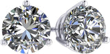 NANA Jewels Round Martini style Simulated Diamond Stud Earrings Silver & CZ 1.50ct-4.00ct Hypoallergenic