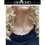 Model wearing Sterling Silver Infinity Mothers Necklace.