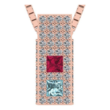 Central Diamond Center Princess Cut Couples 2 Stone Pendant Necklace w/ Pure Brilliance Zirconia on 3 Sides & Simulated Birthstones