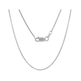 Central Diamond Center Sterling Silver Box Chain, Made in Italy, White, Yellow, or Rose Gold Plated