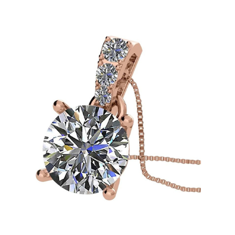 2 Carat Total Weight Moissanite Stud Earrings 14k Gold Post-Matching Solitaire Pendant in Sterling Silver