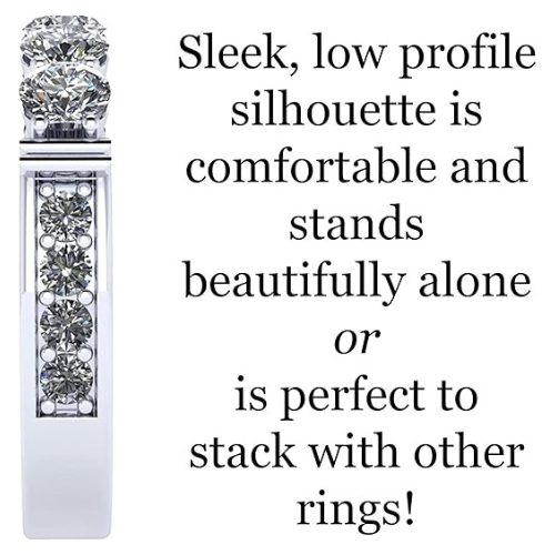 NANA Jewels Simulated Diamond Anniversary ring/wedding band-Shared Prong 5 Stone-1carat twt- Sterling Silver/10K/14k